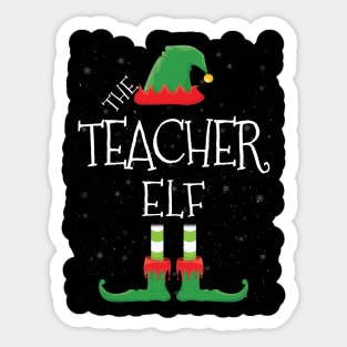 TEACHER Elf Family Matching Christmas Group Funny Gift Sticker